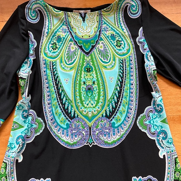 Sandra Darren Black Paisley Print Dress - Picture 7 of 7